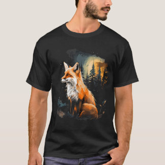 Fox Forest Nature Lover Mountains Hiking Camping H T-Shirt