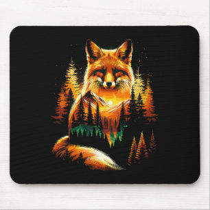 Fox Forest Nature Lover Mountains Hiking Camping  Mouse Pad