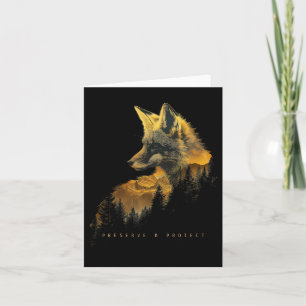 Fox Forest Protect Preserve Hiking Camping Nature Card