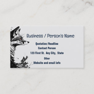 Fox Foxes Head Logo Animal Howling Moon Business Card