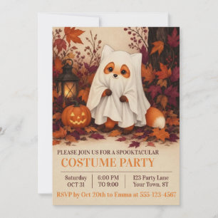 Fox Ghost Costume Halloween Party Invitation