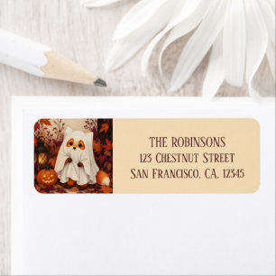 Fox Ghost Costume Halloween Personalised Return Address Label