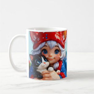 Fox Girl Cat Coffee Mug