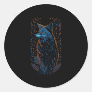 Fox Goblincore Nature Dark Woods Classic Round Sticker