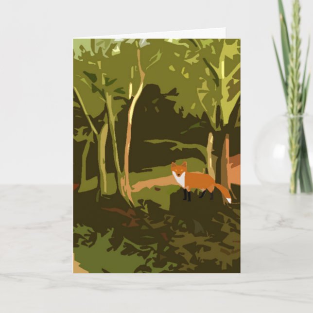Fox graphic art Birthday card (Front)