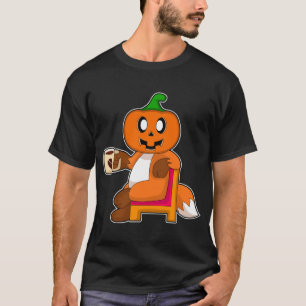 Fox Halloween Pumpkin Coffee T-Shirt