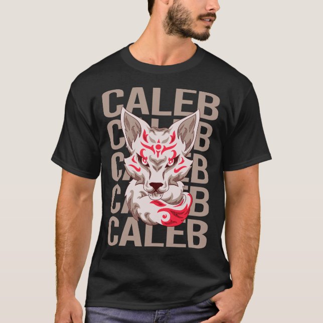 Fox Head - Caleb Name T-Shirt (Front)