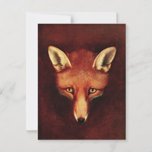 Fox Head Vintage Print Antique Animal Illustration Postcard
