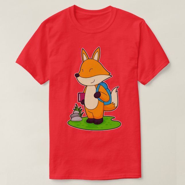 Fox Hiker Backpack T-Shirt (Design Front)