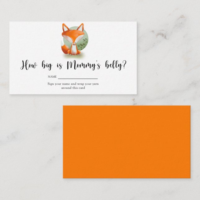 Fox - How big is mummy's belly? Enclosure Card (Front/Back)
