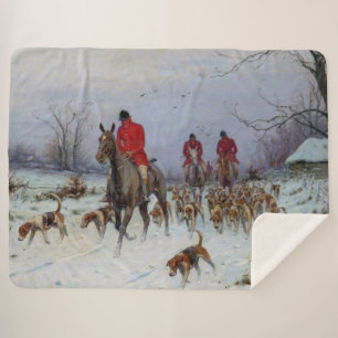 Fox Hunt Huntsmen and Hounds Returning Home Sherpa Blanket