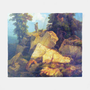 Fox Hunt Josef Navrátil After 1850 Fleece Blanket