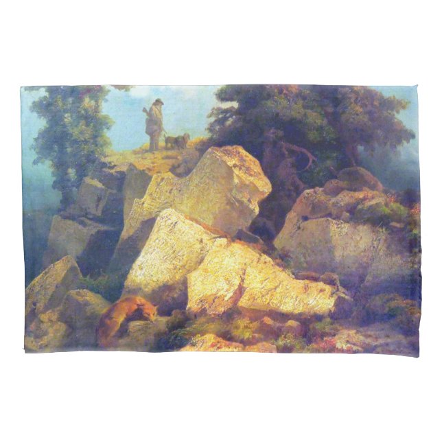 Fox Hunt Josef Navrátil  After 1850 Pillowcase (Front)