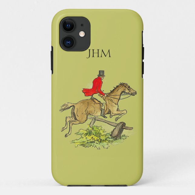 Fox Hunt Jumper Hunter Horse Custom Khaki Colour Case-Mate iPhone Case (Back)