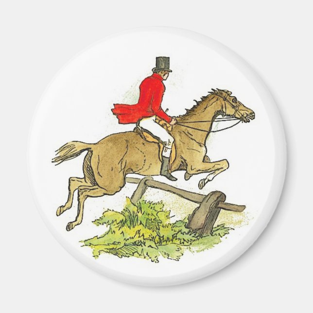 Fox Hunt Jumper Hunter Horseback Riding Magnet (Front)