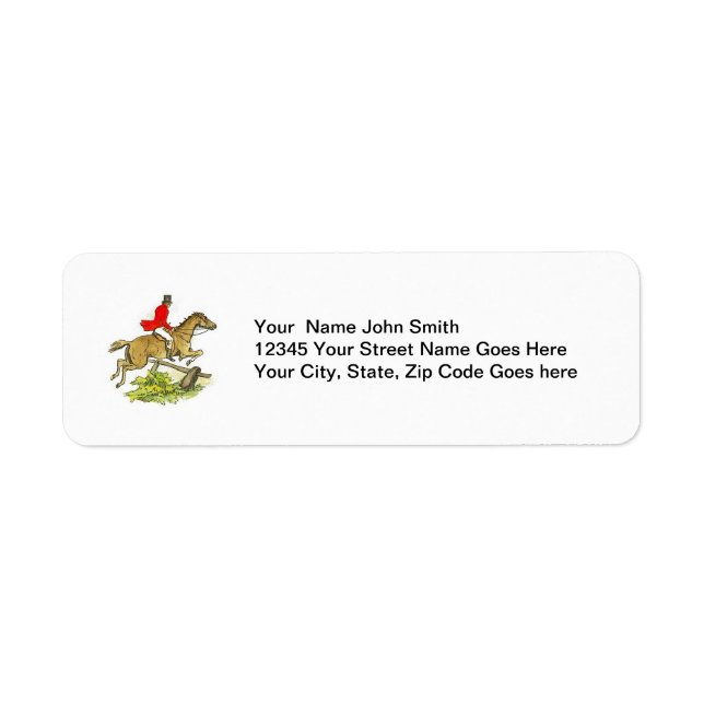 Fox Hunter Jumper Horse Equestrian Return Address Label (Front)