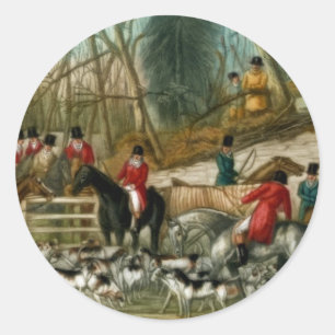 Fox Hunting 1 Classic Round Sticker