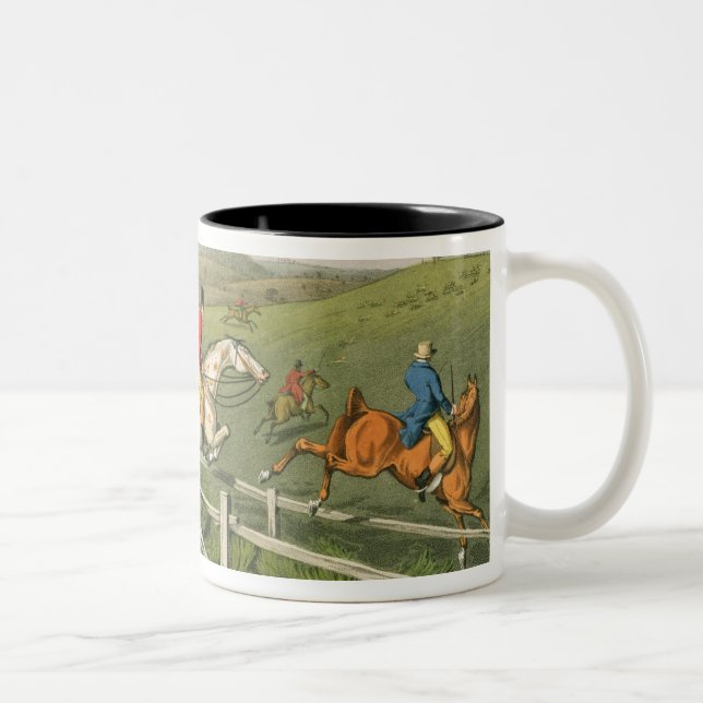 Fox Hunting, aquatinted by I. Clark, pub. by Thoma Two-Tone Coffee Mug (Right)