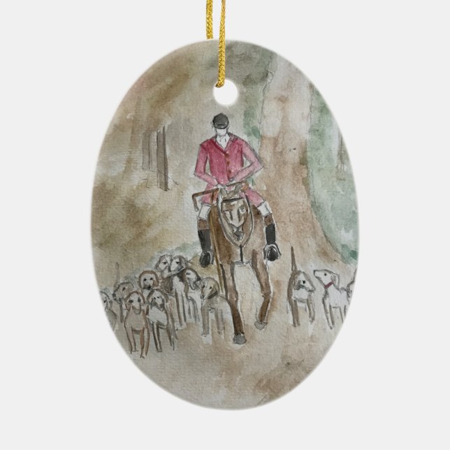 Fox Hunting Christmas Ornament  (Back)