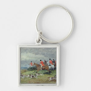 Fox Hunting in Surrey, 19th century Key Ring