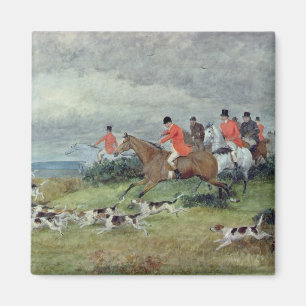 Fox Hunting in Surrey, 19th century Magnet
