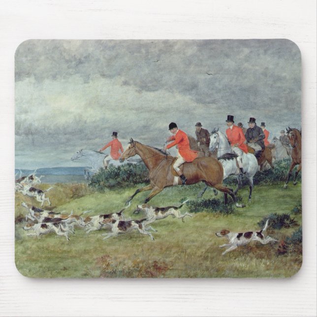 Fox Hunting in Surrey, 19th century Mouse Pad (Front)