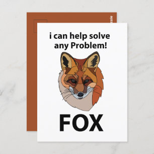 Fox I Can Help Solve Any Problem Funny Fox Postcard