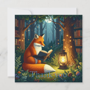 Fox in a Magical Forest Library Thank You Card