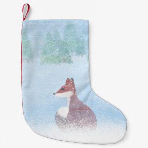 Fox in a Snowy Forest Stocking