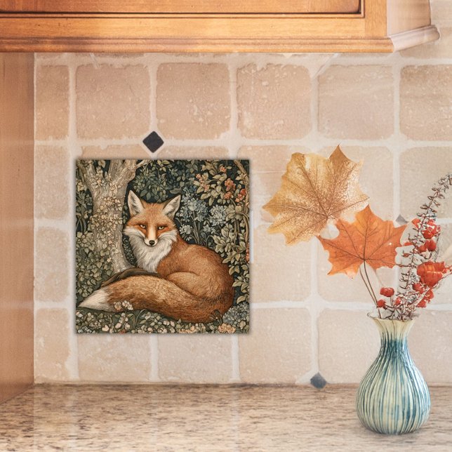 Fox in an Enchanted Fairy Tale Forest Ceramic Tile (Creator Uploaded)
