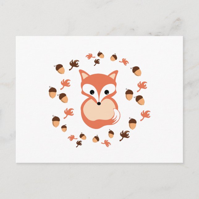 Fox in autumn postcard (Front)