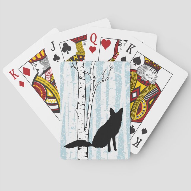 Fox in Birch Forest Playing Cards (Back)