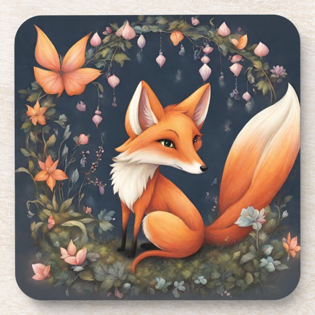Fox in Bloom Coaster (Front)