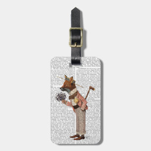 Fox in Boater Luggage Tag