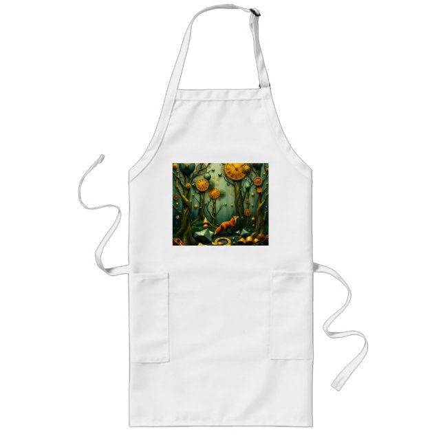 Fox in Clockwork Forest Long Apron (Front)