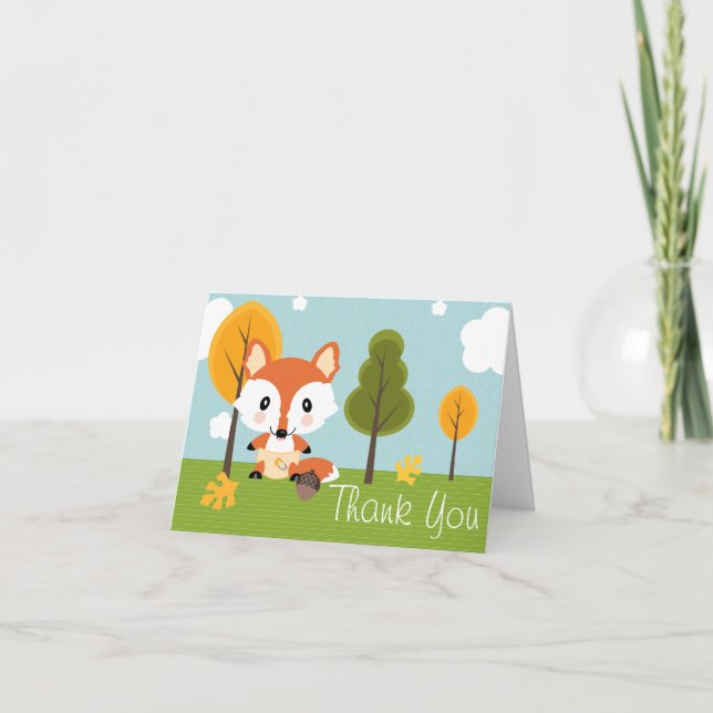 FOX IN DIAPERS BABY SHOWER THANK YOU CARD (Front)