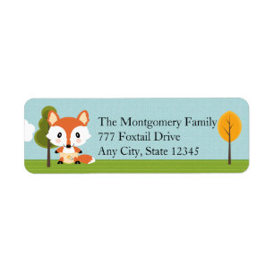 FOX IN DIAPERS RETURN ADDRESS LABEL