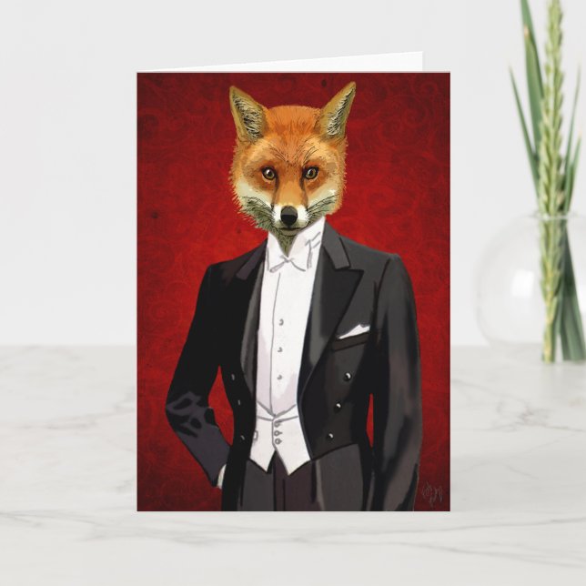 Fox In Evening Suit, Portrait Card (Front)