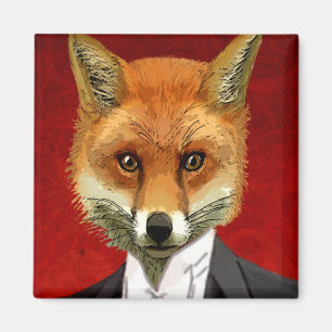 Fox In Evening Suit, Portrait Magnet