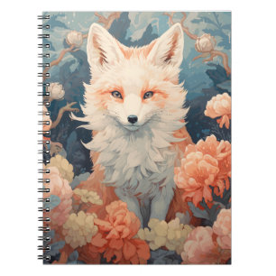 Fox In Forest Beautiful Floral Fox Notebook