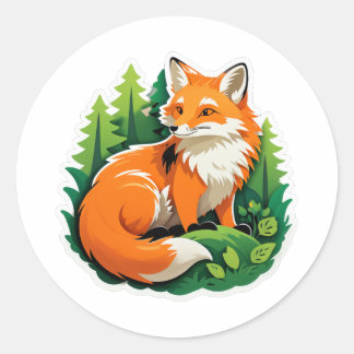 Fox in Forest Sticker
