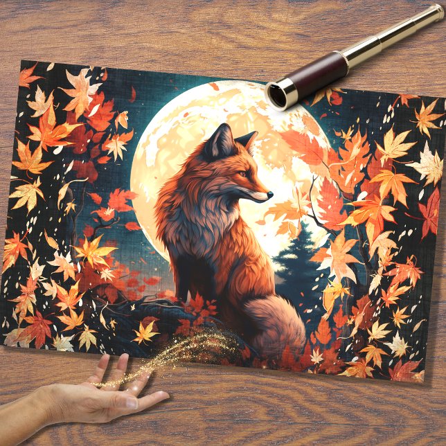 Fox in Moonlight 1 Decoupage Paper (Creator Uploaded)
