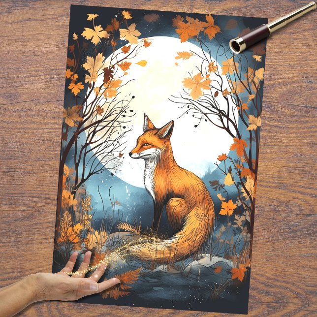 Fox in Moonlight 7 Decoupage Paper (Creator Uploaded)