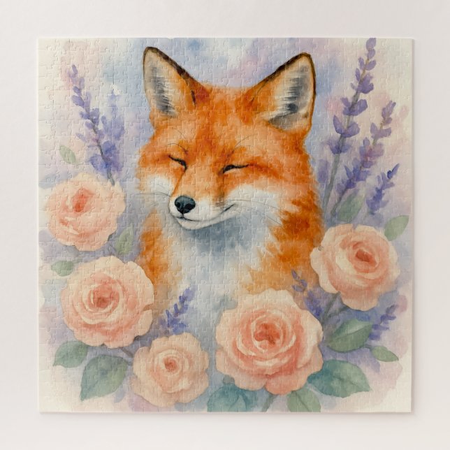 Fox in Roses Jigsaw Puzzle (Vertical)