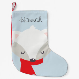 Fox in Scarf Personalised Small Christmas Stocking