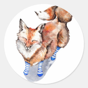 Fox in Socks Classic Round Sticker