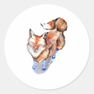 Fox in Socks Classic Round Sticker