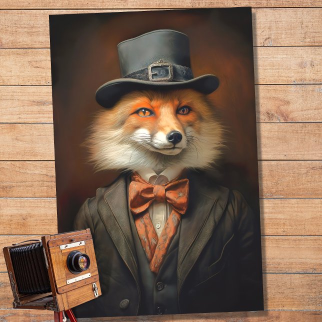 Fox in Suit and Hat 2 Decoupage Paper (Creator Uploaded)