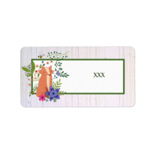 Fox in the bush label