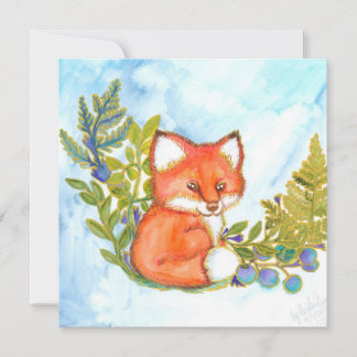 Fox in the ferns holiday card